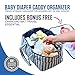 Baby Diaper Caddy Organizer - Portable Large Nursery Diaper Tote Bag | Storage Bin for Changing Table | Newborn Registry Baby Shower Gift Must Haves | Includes Bonus Changing Mat Travel Essential