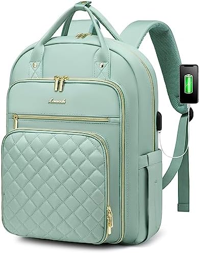 Leather Business Laptop Tablet Backpack Aqua Blue Women\'s Bag Elegant 11 main image 3