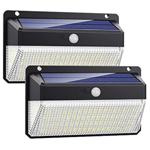 VOOE 228 LED zonnelampen voor buiten met bewegingsmelder, waterdicht en duurzaam, 270° zonnelampen voor buiten, 2 stuks