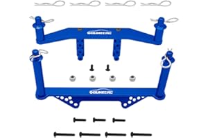 OGUNKE RC Aluminum Front & Rear Body Mounts with Body Posts Upgrade Parts for 1/10 Traxxas Slash 2WD Rustler Stampede VXL（Rep