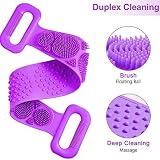 Transplant Silicone Bath Body Brush 70cm Long Handle Back Scrubber for Shower view 2