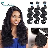 Panse Hair Grade 10a Body Wave Bundles 16 18 20 Inches 100% Unprocessed Peruvian Virgin Hair Weaving Sew In Hair Extensions Human Hair 1b Color 300g Great Weave for Women