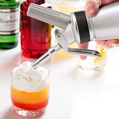 ZOEMO Profession Cream Whipper - 500ML Full Metal Whipped Cream Dispenser w/Modern Frosted Finish - 1 Pint Whipper Canister, Frosted Blue