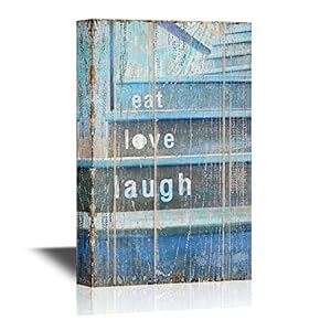 Canvas Wall Art - Wooden Cafe Stairs with Word Texts Take at Morning - Gallery Wrap Modern Home Art | Ready to Hang - 12x18 inches