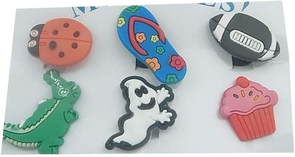 6 x Pin Clips para Clogs Crocs Pimp My Shoes, L, Color, Talla