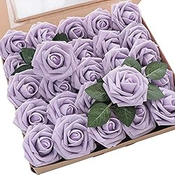 Floroom Artificial Flowers 50pcs Real Looking Lilac