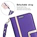 FYY Leather Case with Mirror for Samsung Galaxy S9 Plus, Leather Wallet Flip Folio Case with Mirror and Wrist Strap for Samsung Galaxy S9 Plus Purple