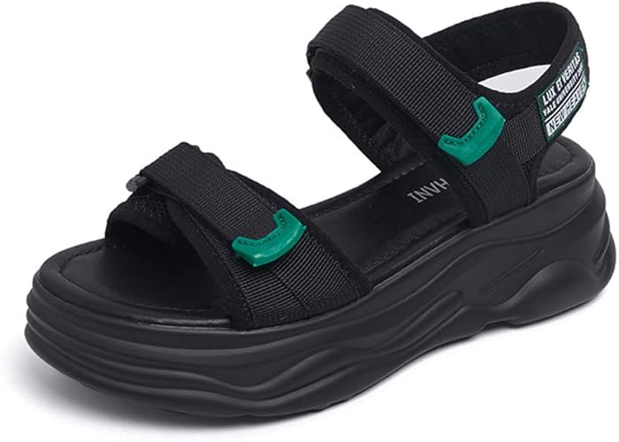 Amazon Nomsocr 厚底サンダル レディース 歩きやすい スポーツサンダル マジックテープ アンクルストラップ コンフォート シューズ スニーカーサンダル Nomsocr ファッションサンダル