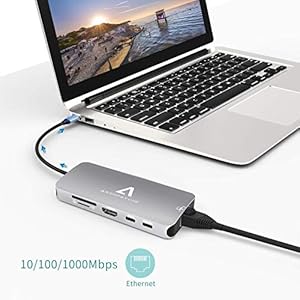 Anoopsyche Hub USB C 10 in 1, Alluminio, Adattatore USB C con HDMI 4K, 1080P VGA, Gigabit Ethernet RJ46 de - immagine 6