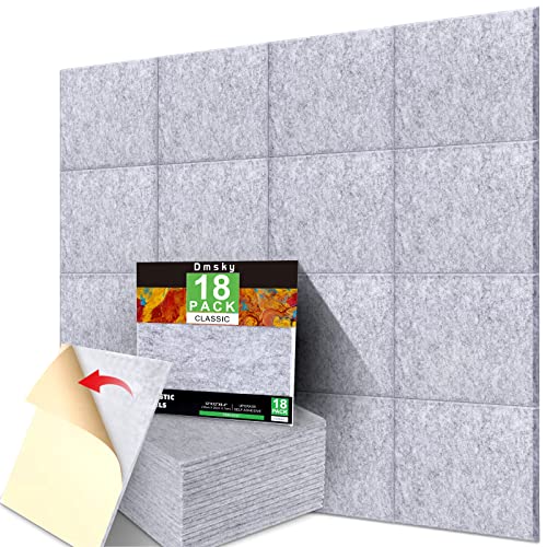 18 Pack Gray Acoustic Panels 12"X12"X 0.4" Soundproof Wall Panels Wall Decoration Sound