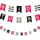Bride to Be Party Banner - Pink, Gold, Black, White Bachelorette, Bridal Shower Favor