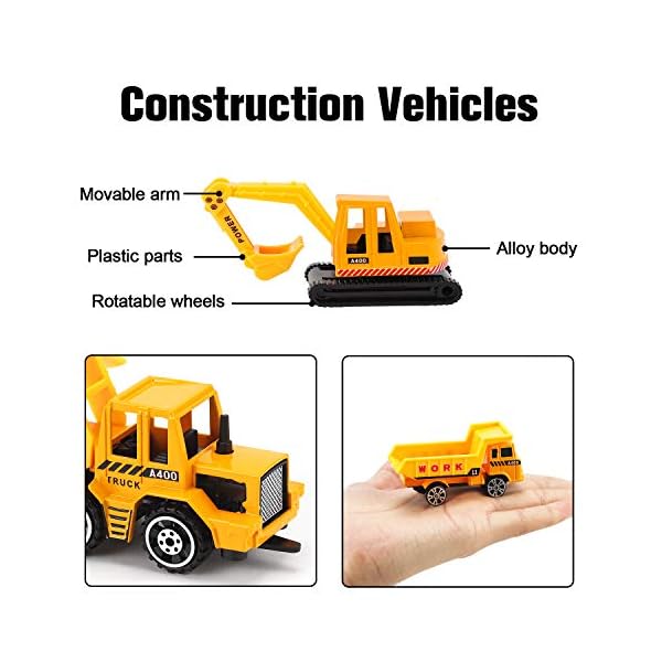Alloy Engineering Truck Mini Pocket Size Construction Models Play Vehicles Toy Party Favors Cake Decorations Topper…
