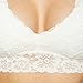 Amazon Brand - Mae Women's Lace Racerback Bralette with Removable Pads (for A-C cups),Ivory,Medium