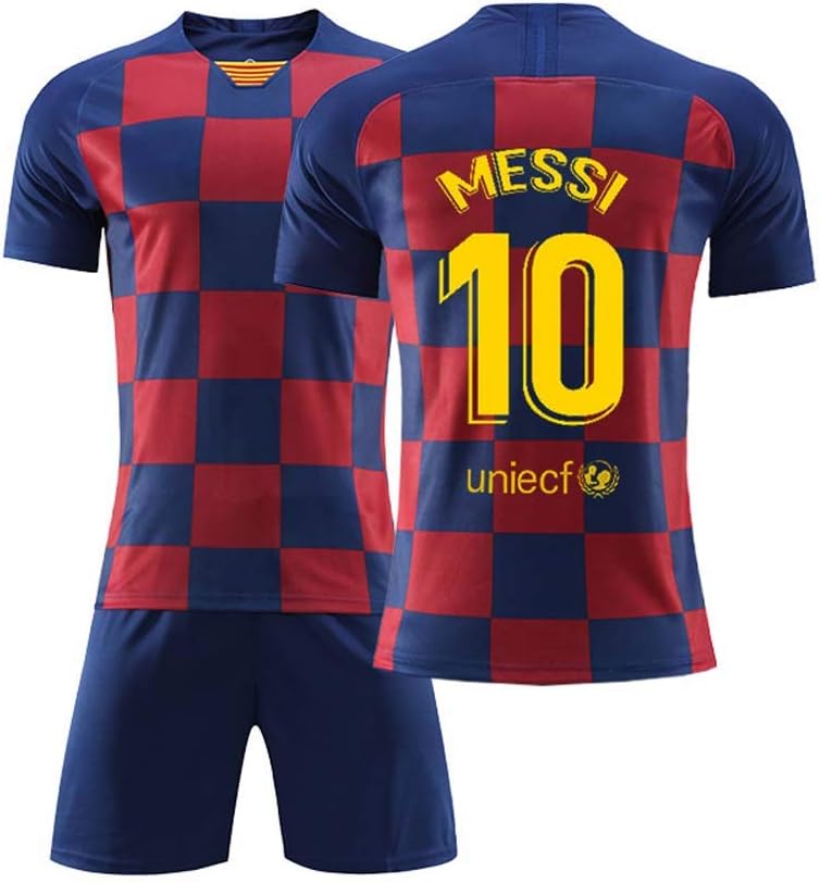 2019-2020 Adult Youth Barcelona Leo Messi 10 Kids Soccer Jersey/Shorts Football Socks Set