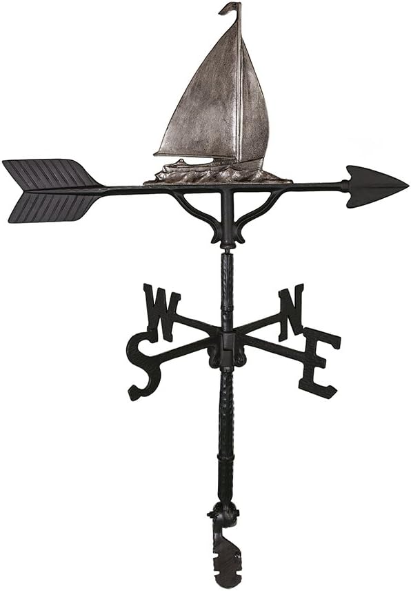 Weathervanes - Montague Metal Products 32-Inch Weathervane with Swedish Iron Sailboat Ornament
