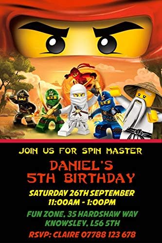 Ninjago Party Invitations & Envelopes Invites K92 (Personalised) Click Customize now for prices