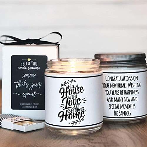 Housewarming Gift Candle Fill a House With Love and it a Home Candle Gift