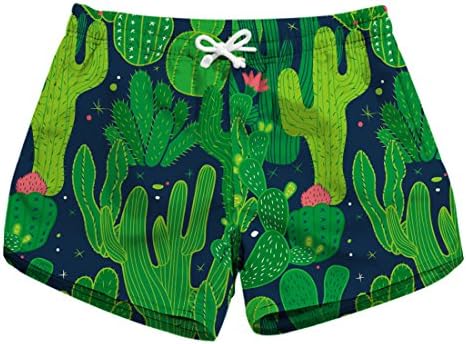 Women's Cactus Shorts Hawaii Print Workout Casual Beach Volley Short Pants No.21 M