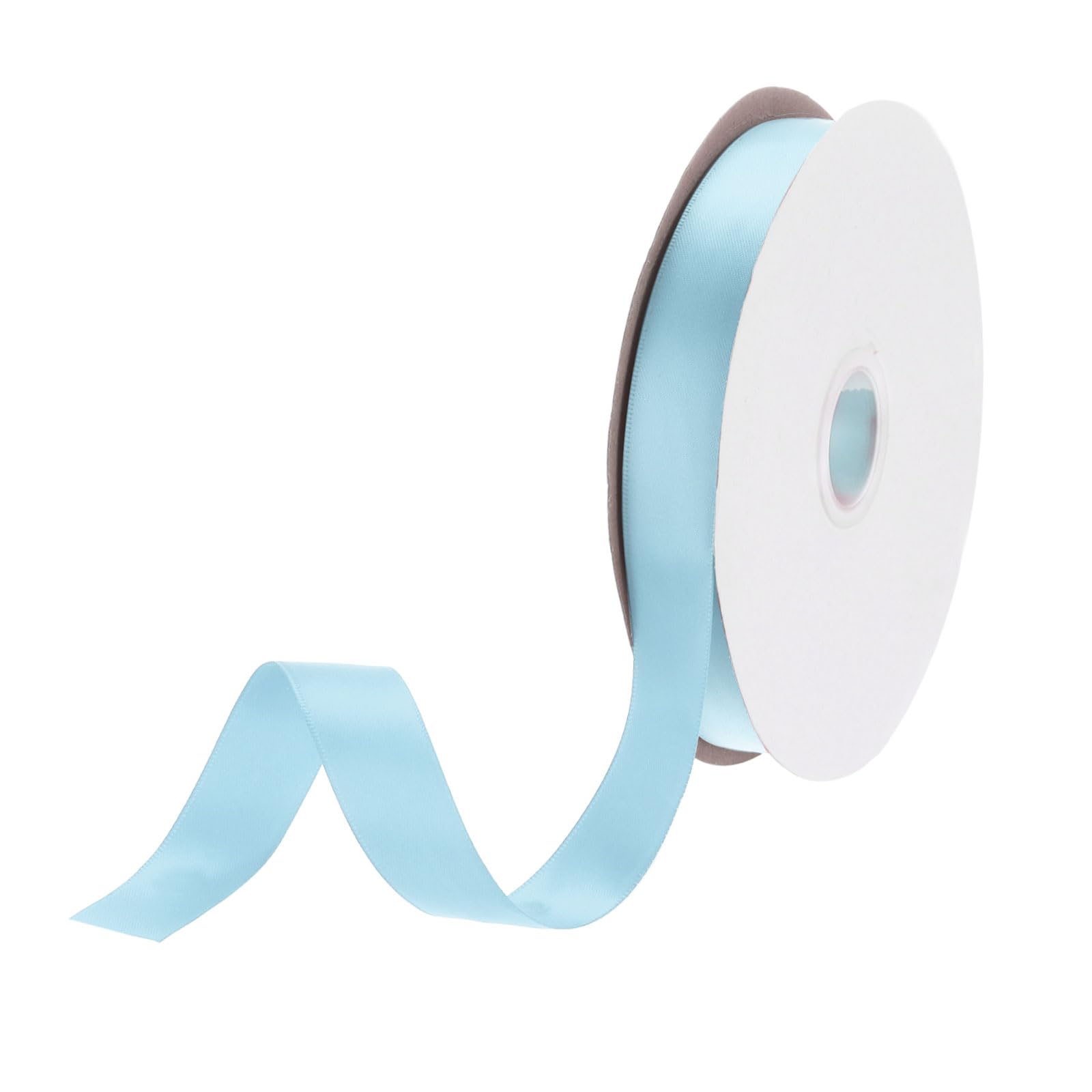 DMiotech 20mm Satin Ribbon 46m/150ft Thin Double Face Fabric Grosgrain Ribbon for Gift Wrapping Floral Hair Flower Bouquet, Light Blue
