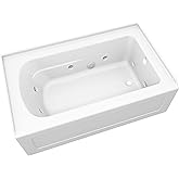 PROFLO PFW6036ARSKN Hillsboro Three Wall Alcove Acrylic Whirlpool Tub with Right Drain - White
