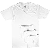 Stafford Men’s Tall/Extra Tall 100% Heavy Weight Cotton V-Neck Undershirt, White, Short Sleeve, 4 Pack (XLT (Extra Large Tall))