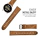Lamshaw Leather Strap Replacement Band for Fossil Q Wander Smartwatch Strap (Brown)