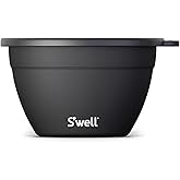S’well Stainless Steel 64oz Salad Bowl Kit in Onyx, Comes with 2oz Condiment Container and Removable Tray for Organized Serving, Leak-Proof and Dishwasher Safe