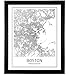 Boston Poster Boston Map of Boston Art Minimalist Poster City Map Posters Massachusetts Map Black and White Map Wall Art Map Art Scandinavian Poster 8x10