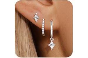 Angelady Gold Hoop Earrings Set for Women, Dainty 14K Gold Plated Huggies Earring, Sterling Silver Hypoallergenic Cartilage Earrings, Trendy Earring Stacks for Multiple Piercing Jewelry Gift(3 Pairs)