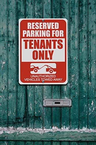 Honey Dew Gifts Reserved Parking Signs, Reserved Parking for Tenants Only 9 inch by 12 inch Metal Aluminum Parking Lot Tin Sign