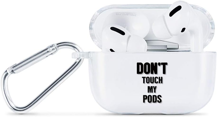 AKABEILA Case Compatible with Apple AirPods Pro Case with Carabiner Transparent Silicone Cute Design AirPod Pro 2019 Case Cover Front LED Visible Wireless Charging Case