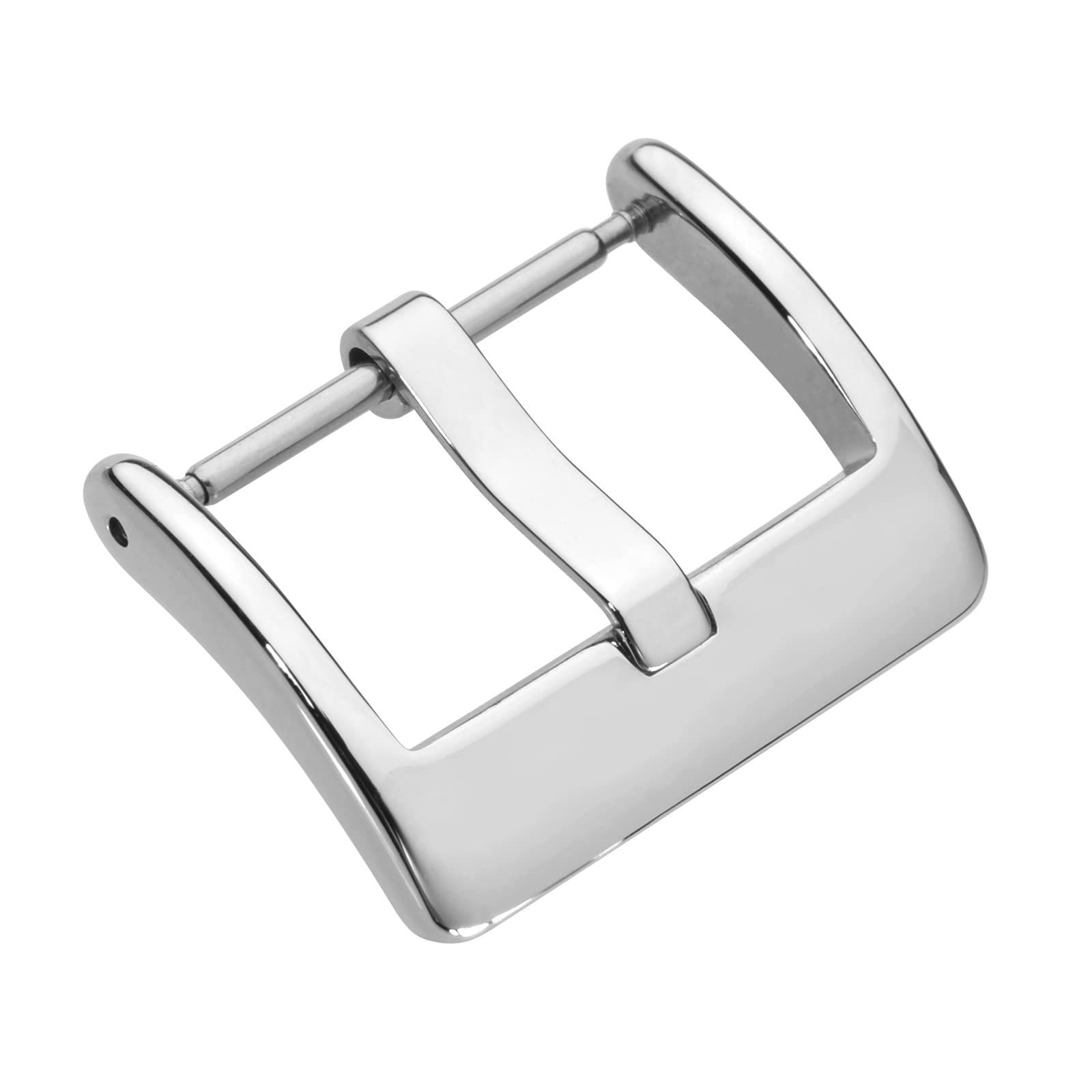 WOCCI 20mm Square Buckle for Watch Strap, Polished Stainless Steel (Silver)