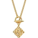 IwelKee 18K Gold Plated Necklace，Gold Necklace for Women | Geometric Necklace Openwork Pendan Gift for Women