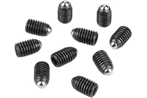 GAROSA 10pcs M8 Screw Thread Hex Socket Carbon Stainless Steel Ball Drive Spring Plungers Set Push Fit Ball Spring Smooth Plunger(M8*12),Screw