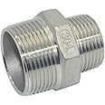 DAN SPEED Male 1-1/4"x 1" Hex Nipple Threaded Reducer Connector Pipe Fitting/Adapter,Stainless Steel 304 NPT