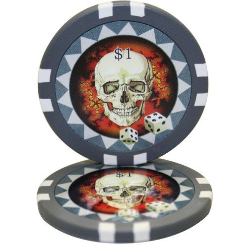New 1000pcs 13.5g Skull Poker Chips Set Aluminum Case Custom Build