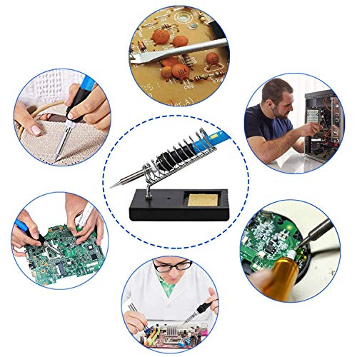 Soldering Iron Kit Electronics 33 in 1, Upgraded 60W Adjustable Temperature Soldering Iron with ON/OFF Switch,Mini Hot Glue Gun,5-in-1 Screwdriver,5 Tips,Solder Wire,Solder Sucker,Tweezers,Stand,Case - Thumbnail 6