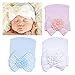 DRESHOW BQUBO Newborn Hospital Hat Infant Baby Hat Cap with Big Bow Soft Cute Knot Nursery Beanie