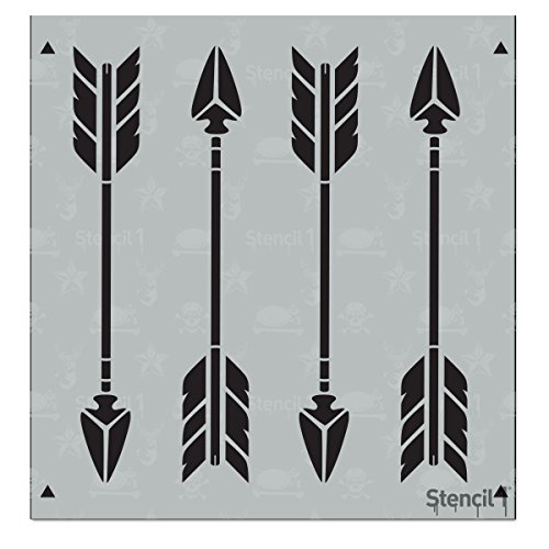 Stencil1 S1_PA_71_S Arrows Repeat Stencil, 6" by 6", White