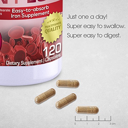 image for Iron Plus Supplement, Natural Ferrous Chelate, Bisglycinate 25mg + Vit