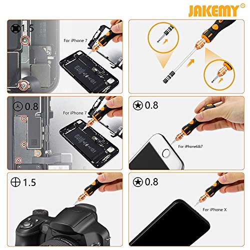 Jakemy Screwdriver Set with Flexible Shaft, 107 in 1 with 54 Magnetic Driver Bits, Repair Tool kit with Pocket Tool Bag for iPhone X, Computer, Macbook, Cell Phone, PC, Laptop {Upgraded Version} - Thumbnail 5