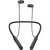 LANDIBO Wireless Earbuds Neckband，V5.2 with Microphone, 35 Hours Playtime, in-Ear Neckband Bluetooth Earbuds，IPX7 sweatproof deep bass is Used for Music Phone Sports. (Black)