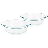 Pyrex Deep 2-Piece Glass Baking Dish Set, Glass Bakeware Set, 9.5-Inch Glass Bakeware Set, Dishwashwer, Microwave, Freezer an