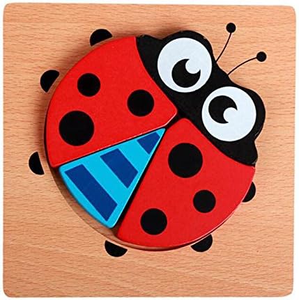 3D Wooden Peg Puzzle - Learning Preschool Early Educational Develoment Colorful Insect Wooden Peg Puzzle Toys and Games