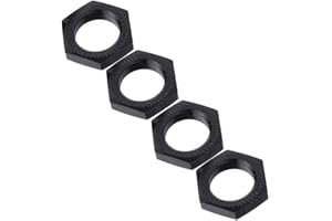 LAFEINA 4PCS 17mm Aluminum Wheel Hex Hub Nut for 1/8 RC Model Car Upgraded Parts (Black)