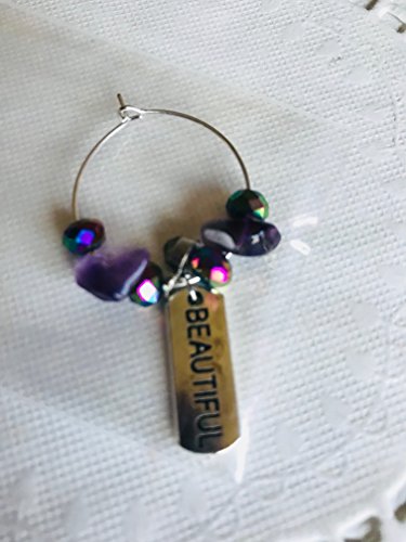 Individual Wine Charm with Inspirational Words - Drink Marker 30mm for Stemware