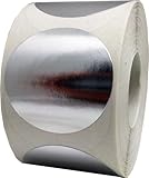 InStockLabels Color Coding Dot Labels 1 1/2 Inch 500 Adhesive Stickers, Metallic Silver