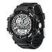 PALADA Men's T8073G Dual Time Waterproof Sports Analog-Digital Black Watch with LED Backlight