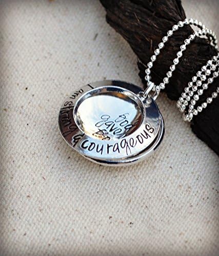 Gift for mom from son Strong and Courageous Mom with boys Joshua 1 9 gift ideas for mom Best Selling item Bible verse jewelry unique sister