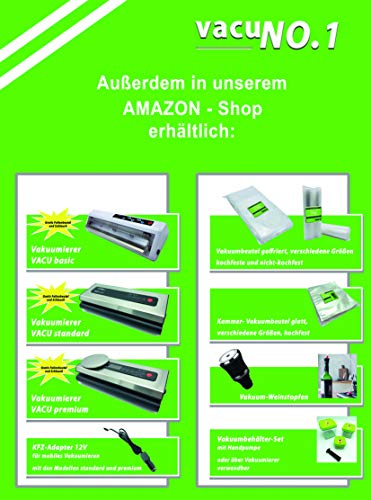 Vakuumierer für Lebensmittel VacuNo.1 - VACU Basic – Sous Vide - inklusive 10 Folienbeutel und Schlauch – Bild 8